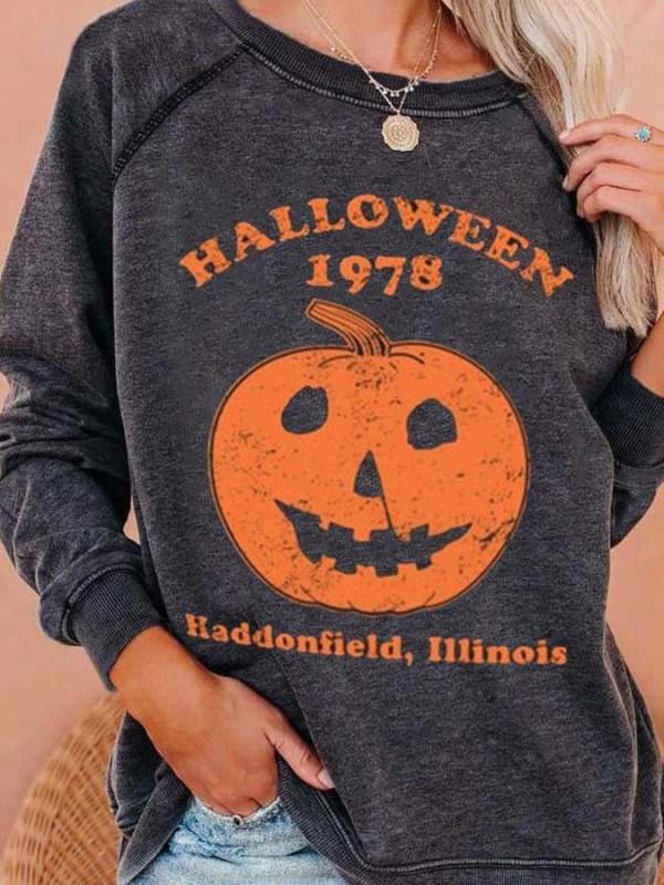 Women'S Casual Printed Long-Sleeved Sweatshirt