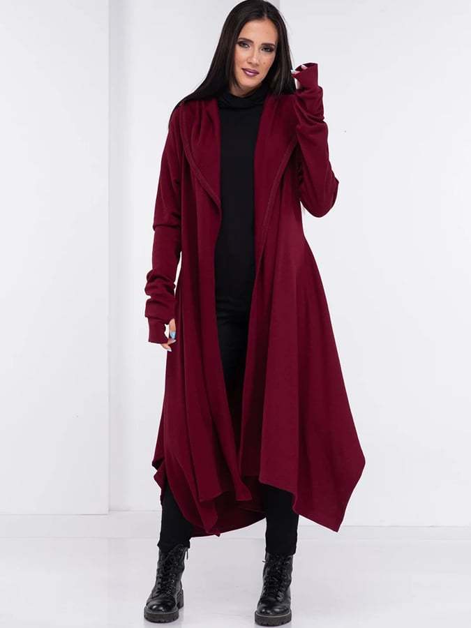 Women's Halloween Asymmetric Witch Long Coat & Cape