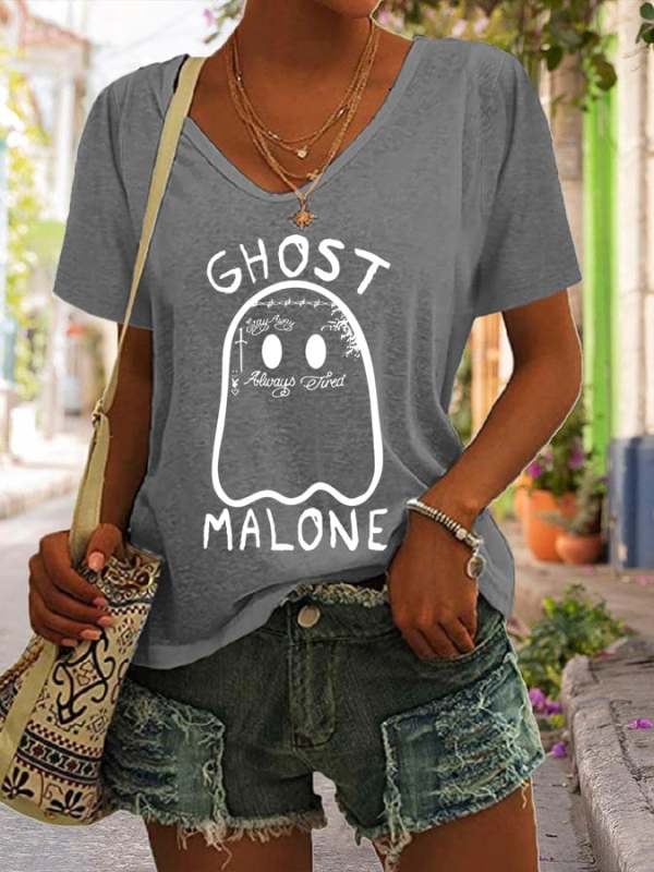 Women's Ghost Malone Print Casual T-Shirt