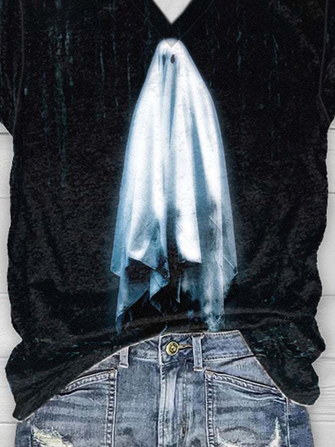 Halloween Ladies Print Short Sleeve T-Shirt