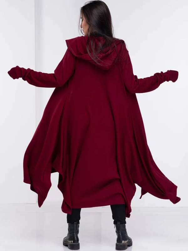 Women's Halloween Asymmetric Witch Long Coat & Cape