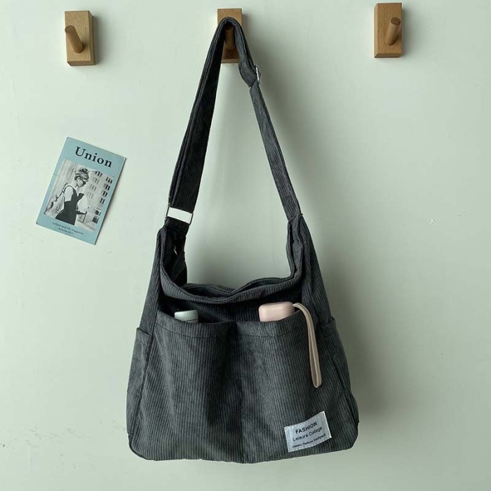 Corduroy Shoulder Bags 2023 Women Fashion Leisure College Handbags Totes Bags