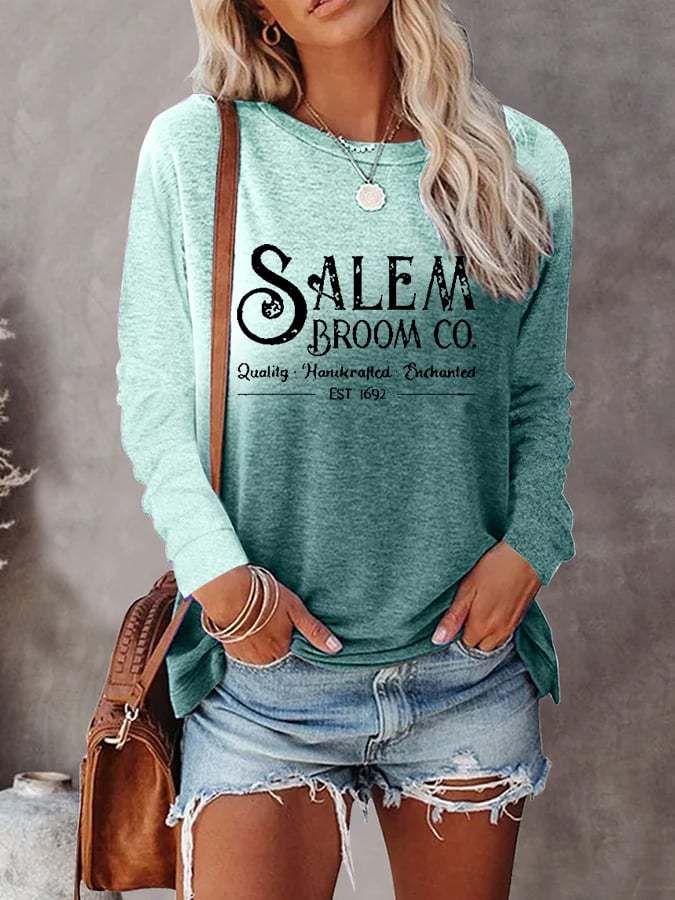 Gradient Print Long-Sleeve Top