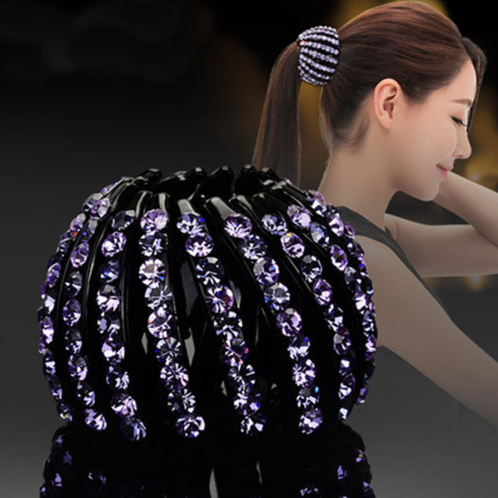 Fashion Crystal Rhinestone Hairpin Bun Hair Claw Clips