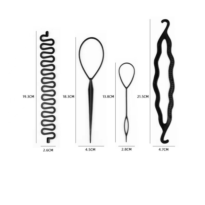 4pcs/Set Magic Hair Braiding Hair Styling Tools Easy-to-Use Hair Accessories for Braids and Ponytails