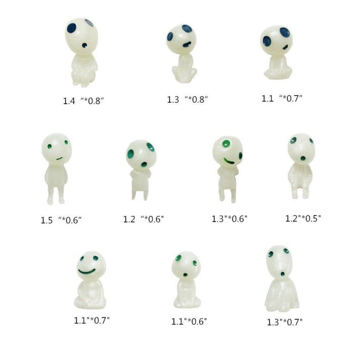 10pcs, Blue Luminous Tree Spirits Micro Landscape Figure Ornament, Outdoor Glowing Miniature Statue, Potted Mini Garden Accessories, Yard Decoration, Yard Supplies, Party Decor, Holiday Supplies, Holiday Arrangement, Garden Decor