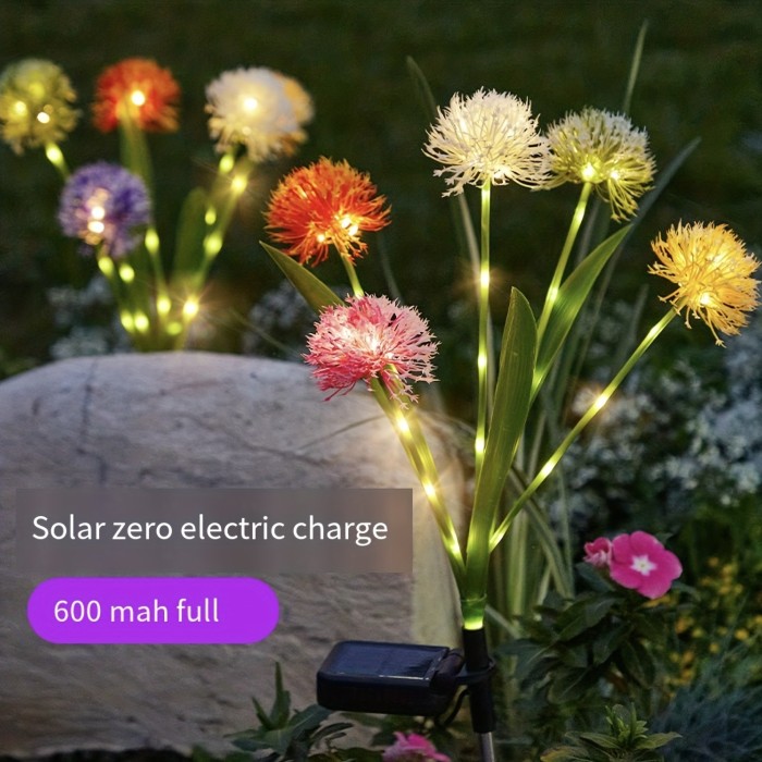 1pc Flower Design Solar Light, LED Ground Plug-in Light, Festival Decoration Lamp, Suitable For Outdoor Camping Picnic, Yard Patio, Festival Decoration