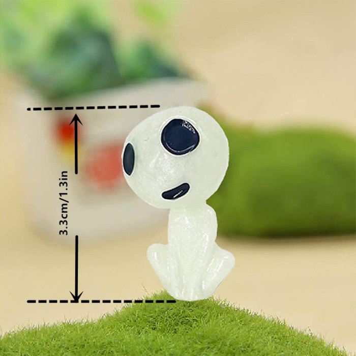 10pcs, Blue Luminous Tree Spirits Micro Landscape Figure Ornament, Outdoor Glowing Miniature Statue, Potted Mini Garden Accessories, Yard Decoration, Yard Supplies, Party Decor, Holiday Supplies, Holiday Arrangement, Garden Decor