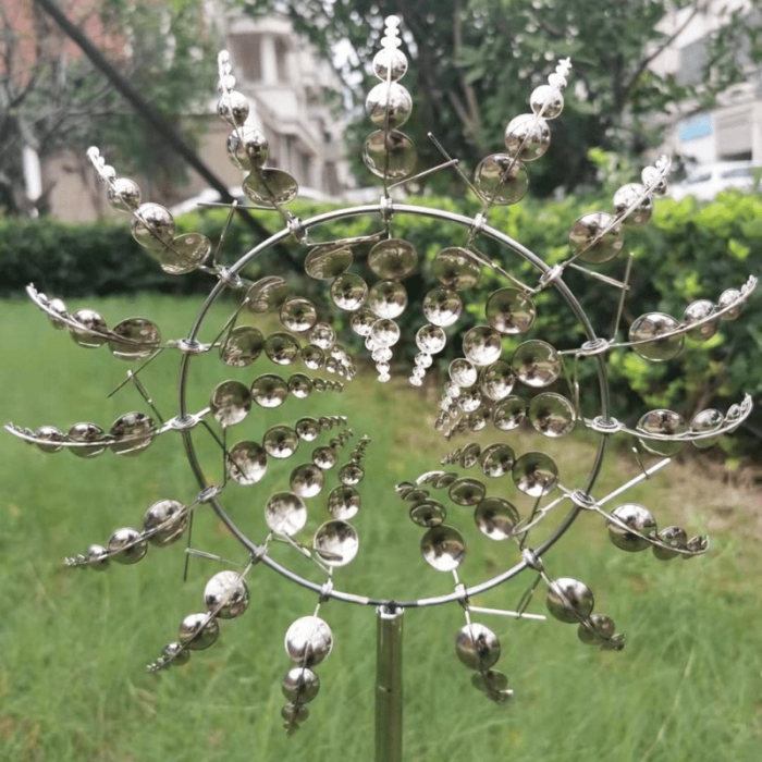 1pc Unique And Magical Metal Windmill 3D Wind Powered Kinetic Sculpture Lawn Metal Wind Spinners Yard And Garden Decor Gift