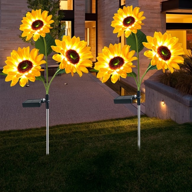 1pc\u002F3pcs 30.7''x5.5'' LED Solar Sunflower Light - Waterproof, Rainproof & Windproof - Perfect For Outdoor Garden Lawn Decor, Halloween Decorations Lights Outdoor