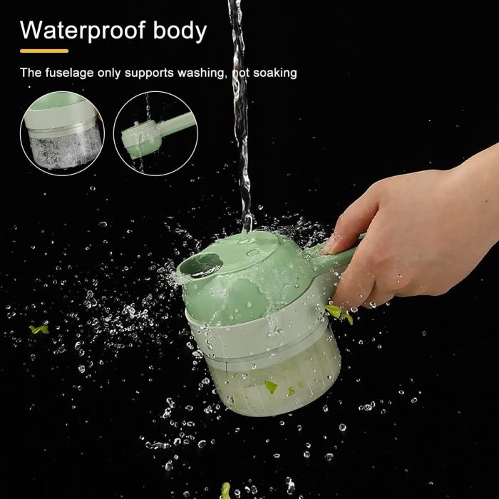 Electric Vegetable Chopper: Multifunctional and Portable Garlic Press and Slicer Set for Easy Chopping and Food Processing.