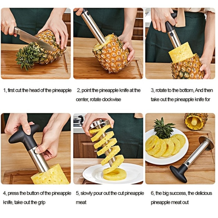 Stainless Steel Pineapple Corer and Slicer: Easy Fruit Core Removal for Your Kitchen