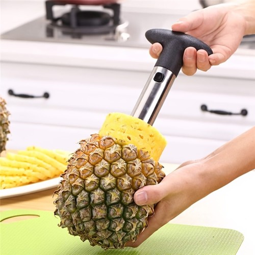 Stainless Steel Pineapple Corer and Slicer: Easy Fruit Core Removal for Your Kitchen