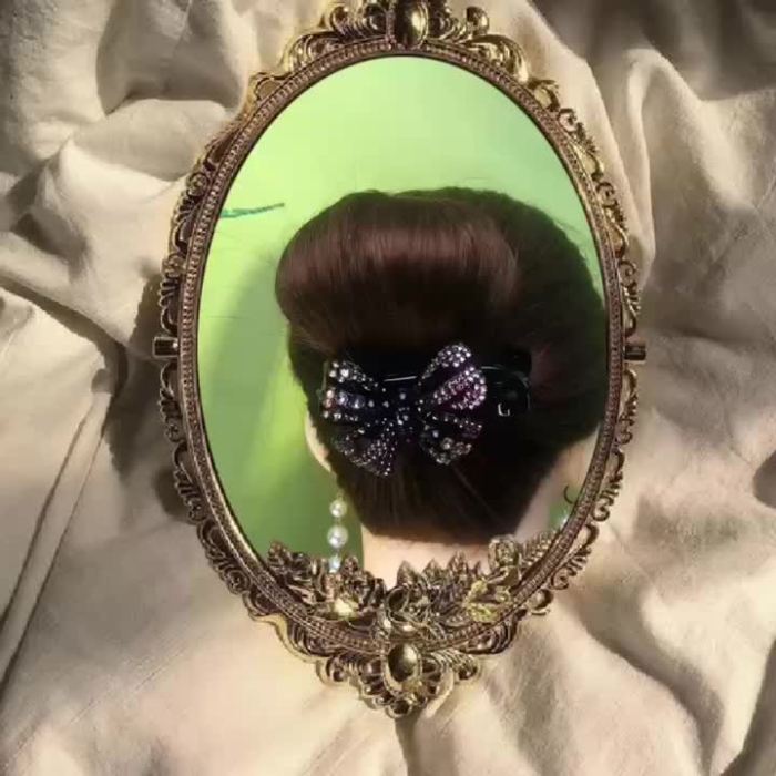 Rhinestone Butterfly Flexible Hair Claw Clip Vintage Hair Accessories For Women Headdress Hairpin