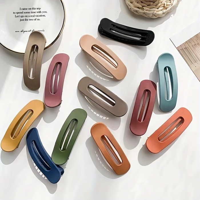 Large Side Slide Hair Clips for Thick Hair - Strong Hold, No Slip Grip, Flat, Curved Claw Clips - Perfect for Long, Thick Hair - Duckbill Clips for Women and Girls