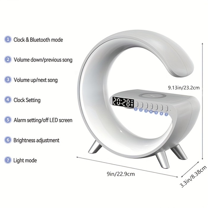 1pc, Sunrise Alarm Clock Wake Up Light Desk Lamp Controlled by App for Home Bedroom Birthday Gift Multi Charger RGB Night Light Rhythm RGB Light Alarm Clock Wake Up Light