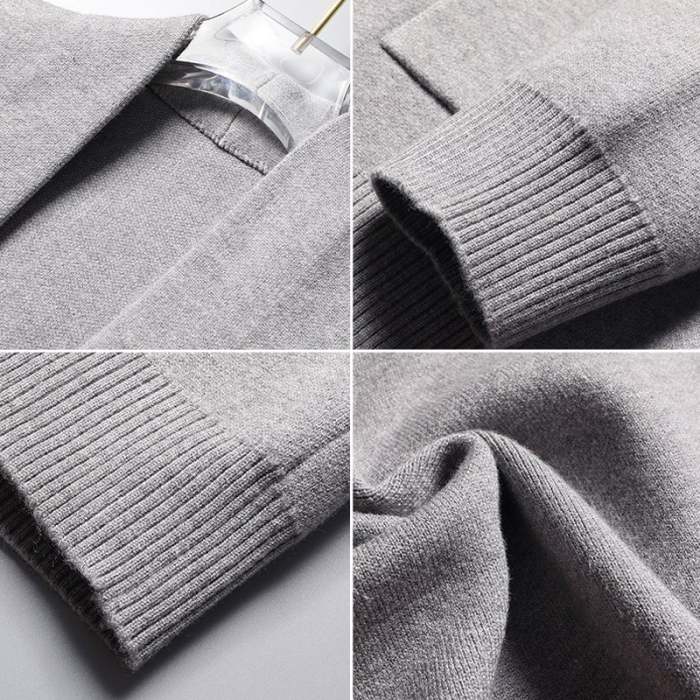 Men's Striped  Wool Knitwear Cardigan Coat