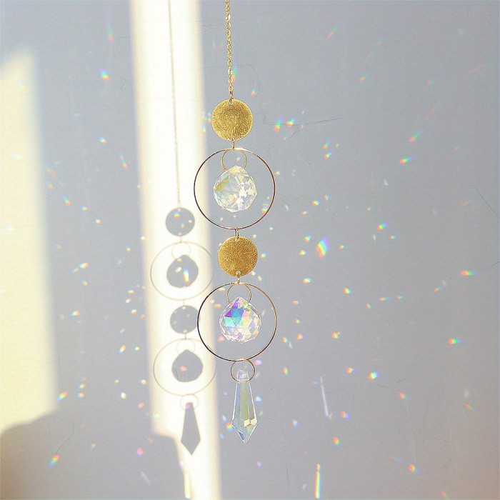 1pc, Colorful Crystal Hanging Sun Catcher Drape Ornament Decorative Crystal Ball For Window Home Garden Christmas Holiday Wedding
