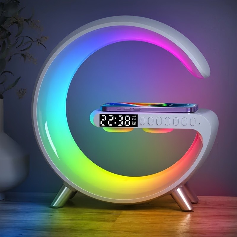 1pc, Sunrise Alarm Clock Wake Up Light Desk Lamp Controlled by App for Home Bedroom Birthday Gift Multi Charger RGB Night Light Rhythm RGB Light Alarm Clock Wake Up Light