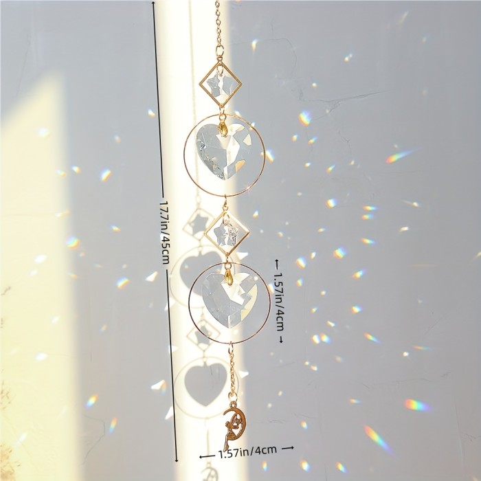 1pc, Colorful Crystal Hanging Sun Catcher Drape Ornament Decorative Crystal Ball For Window Home Garden Christmas Holiday Wedding