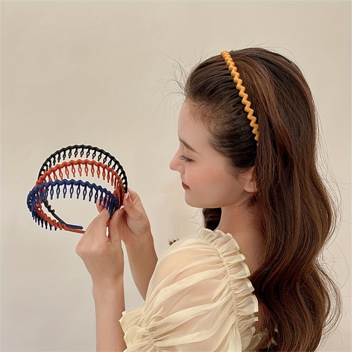 Hair Clip Frosted Color Headband Women's Non-slip Band Teeth Simple Pressure Headband Face Headband Hair Accessories