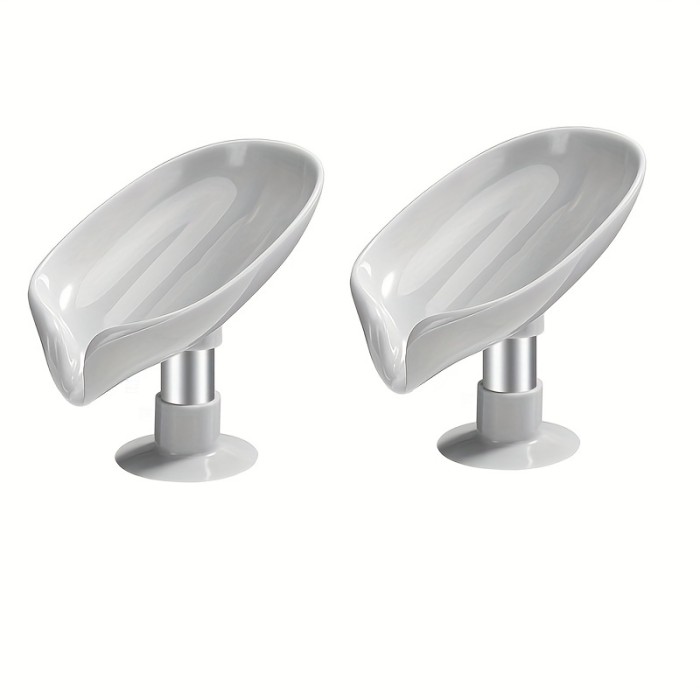 1\u002F2pcs Leaf Shape Soap Box Drain Soap Holder Bathroom Accessories Suction Cup Soap Dish Tray Soap Dish For Bathroom Soap Container