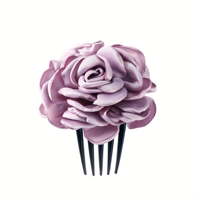 Simulation Flower Hair Comb Elegant Retro Rose Comb Bridal Headwear Hair Accessories For Women Girls