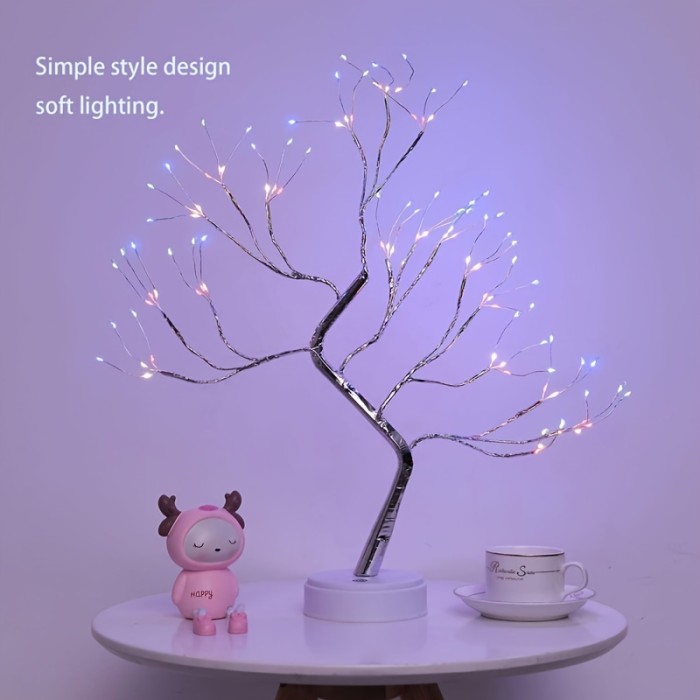 1pc Tabletop Bonsai Tree, Light Decorative With 108 LED USB Or AA Battery Operated DIY Artificial Tree Lamp For Bedroom Home Party And Outdoor