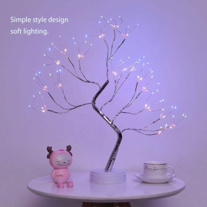 1pc Tabletop Bonsai Tree, Light Decorative With 108 LED USB Or AA Battery Operated DIY Artificial Tree Lamp For Bedroom Home Party And Outdoor, Christmas & Halloween Decorations