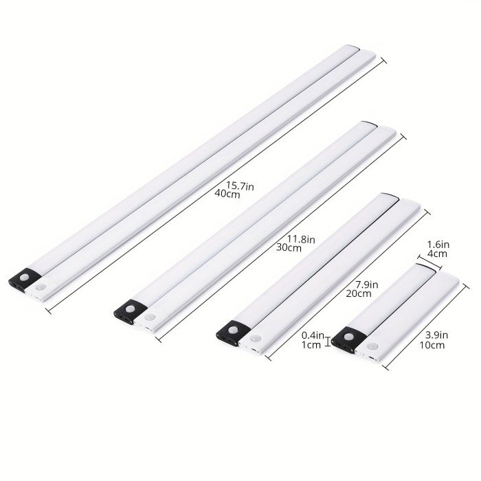 1pc LED Motion Sensor Cabinet Light, Wireless  Magnetic USB Rechargeable Kitchen Night Lights, Battery Powered Operated Light For Wardrobe Closets Cabinet Cupboard Stairs Corridor Shelf  3.9\