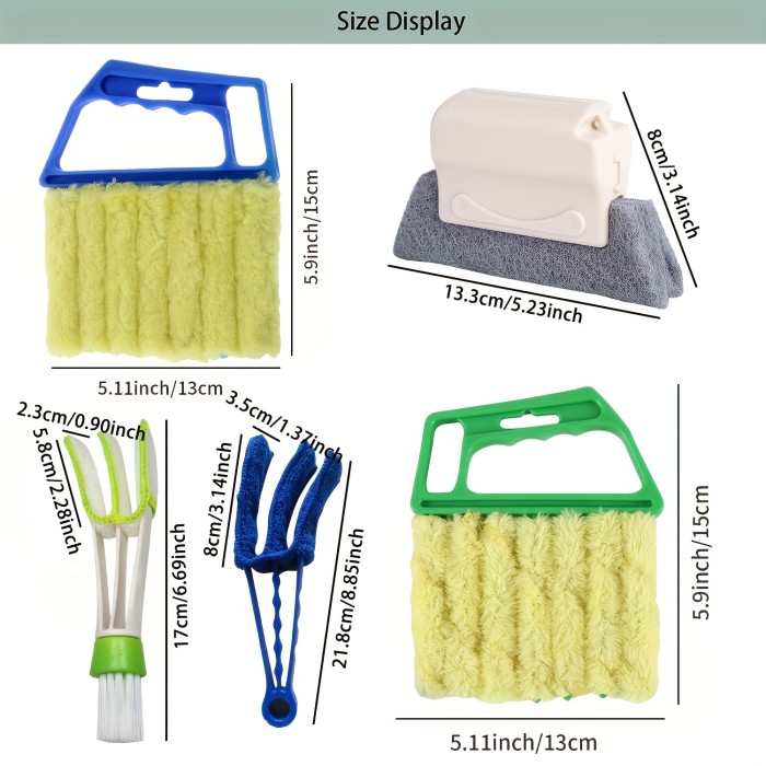 1pc\u002F2pcs Blinds Cleaning Brush,Handheld Mini Curtain Brush Dust Remover With 7 Removable Microfiber Sleeves For Air Conditioning Home Gadgets, Car Vents, Fan
