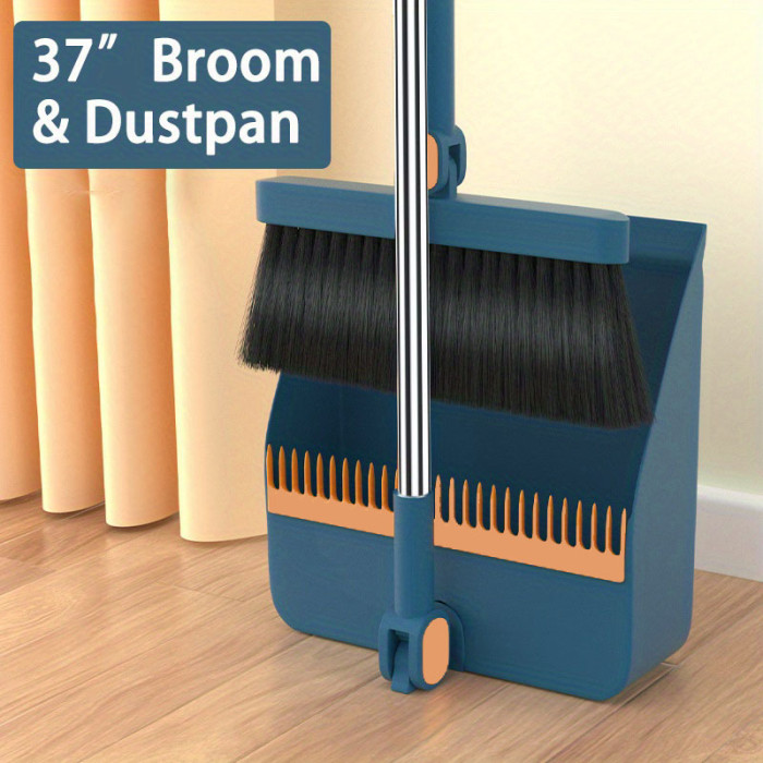 1set\u002F2pcs Broom And Dustpan Set For Home, Upright Dustpan And Broom Combo Set
