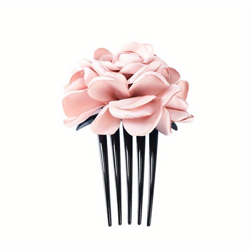 Simulation Flower Hair Comb Elegant Retro Rose Comb Bridal Headwear Hair Accessories For Women Girls