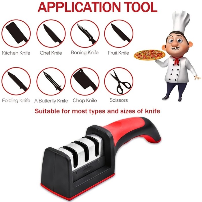 Knife Sharpener 4 Stages Professional Kitchen Sharpening Stone Grinder Knives Whetstone Tungsten Diamond Ceramic Sharpener Tool