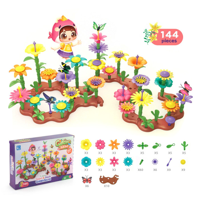 Toddler Toys Gifts For 3 4 5 6 7 Year Old Girls And Boys,Flower Garden Building Toy STEM Educational Activity Preschool Boys Girls Toys Age 3-6