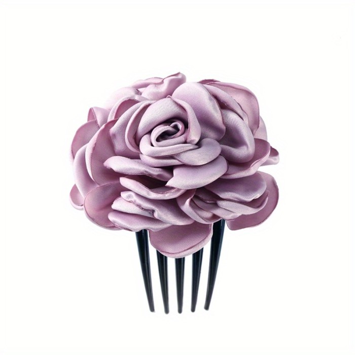 Simulation Flower Hair Comb Elegant Retro Rose Comb Bridal Headwear Hair Accessories For Women Girls
