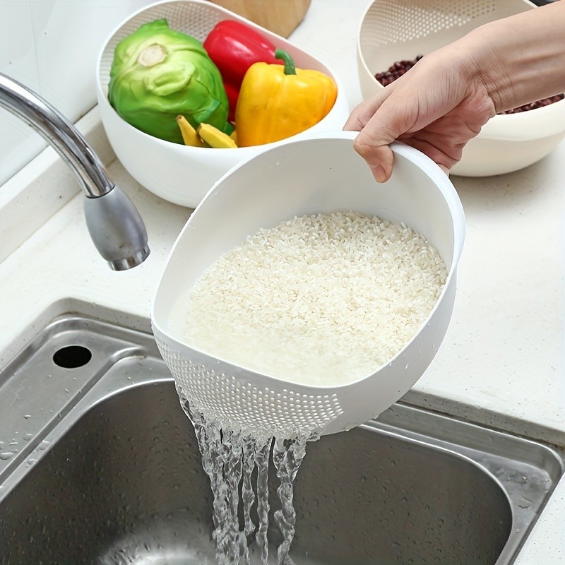 1pc, Rice Washing Drain Basket, Rice Washing Filter Basket, Creative Rice Washing Sieve