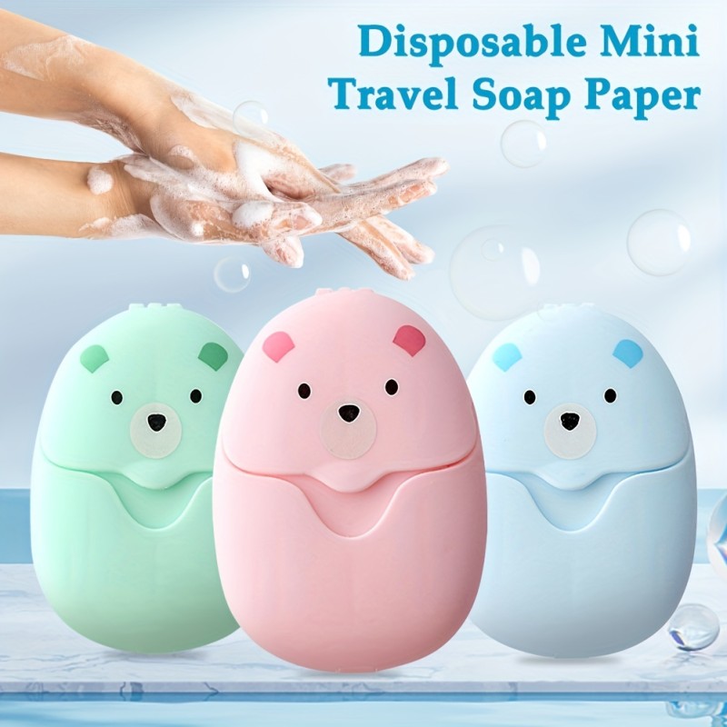 50pcs\u002Fset Portable Disposable Mini Soap Paper, Flakes Soap For Washing Hand Kitchen Toilet Outdoor Travel Camping Hiking