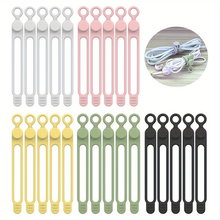 Silicone Cable Ties,Silicone Cable Straps,Reusable Cable Organizer,Cable Straps,Cord Ties,Travel Cord Organizer ,Wire Organizer,Wire Ties, Cable Cord Management,Charger Organizer ,Multipurpose Elastic Cord Organizer For Earphone, Phone Charger, Mouse, Audio, USB Cable .Computer, Reusable Bundling And Fastening Cable Cords Wires(Multi -colored)