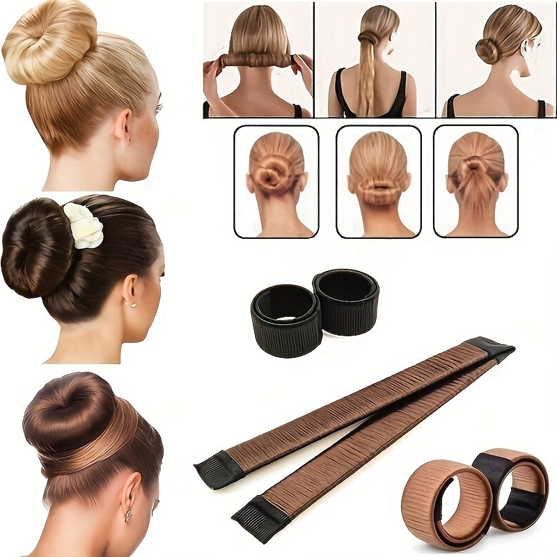 1pc Hair Bun Maker French Twist Hair Fold Wrap Snap - Ballet Bun For Women And Kids