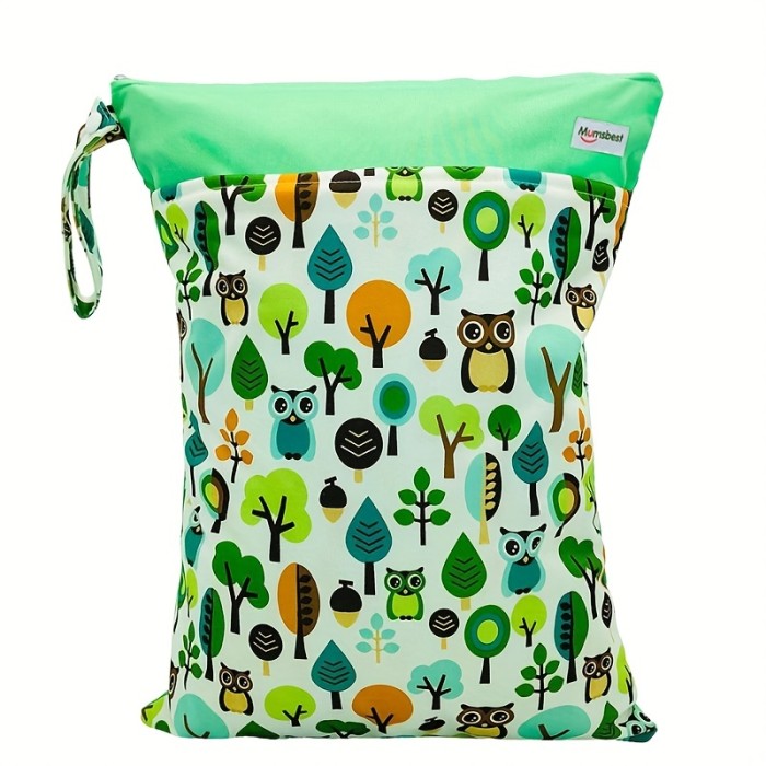Waterproof Wet Dry Bag Reusable Wet Bags For Baby Cloth Diapers And Breast Pump Parts, With Two Zippered Pockets & Handle, Beach Pool Gym Bag Stroller Yoga Toiletries Daycare Organizer For Swimsuit Wet Clothes 30 Cm X 40cm(11.8x15.7in)