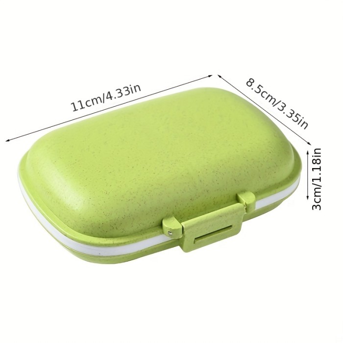 1pc Outdoor Travel Pill Storage Box, Portable 8 Compartments Small Pill Box For Pocket Purse, Medicine Vitamin Container
