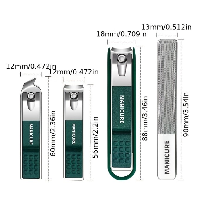 4pcs Household Nail Clipper Set Full Set New High-end Special Nail Scissors Nail Clipper Pedicure Tool Set Box