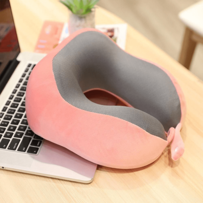 U-Shaped Memory Foam Neck Protection Pillow - Disassembles & Washes Easily for Travel & Aircraft Use