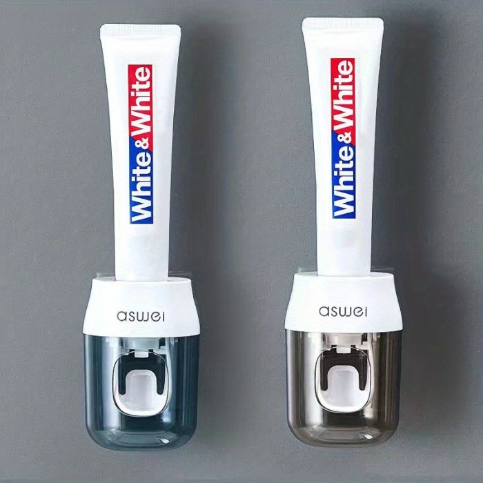 Upgrade Your Bathroom with This Automatic Hands-Free Toothpaste Dispenser & Wall Mounted Holder!