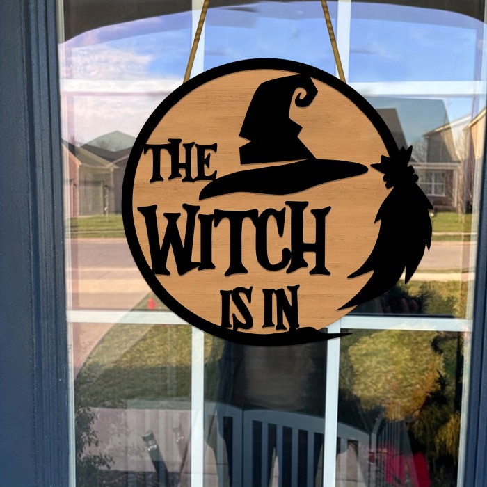 1pc Scary Halloween Witch Wreath Decoration for Farmhouse Home Bar - Perfect Porch Decor and Room\u002FHome Decor for All Seasons - Hanging Gift Idea for Halloween Decoration