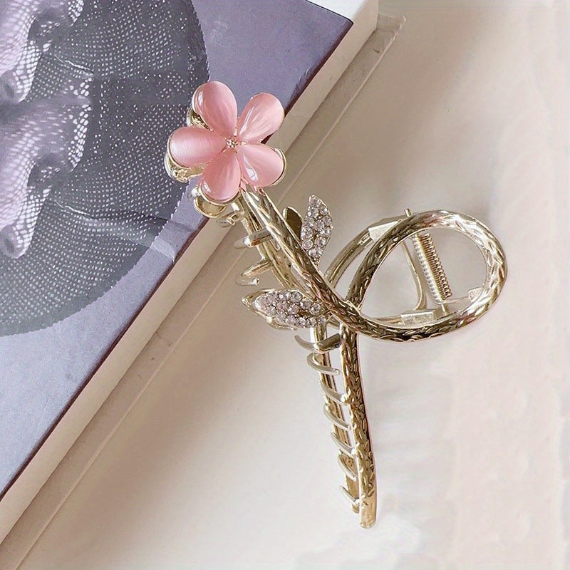 Alloy Flower Hair Claw Clip Non-Slip Strong Hold Grip Hair Jaw Clip For Thick Hair Accessories For Beach Daily Party