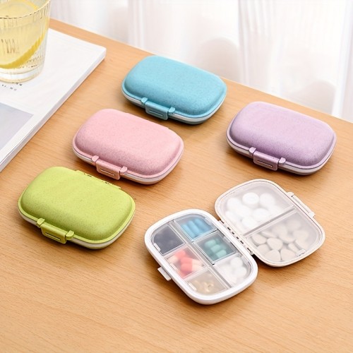 1pc Outdoor Travel Pill Storage Box, Portable 8 Compartments Small Pill Box For Pocket Purse, Medicine Vitamin Container