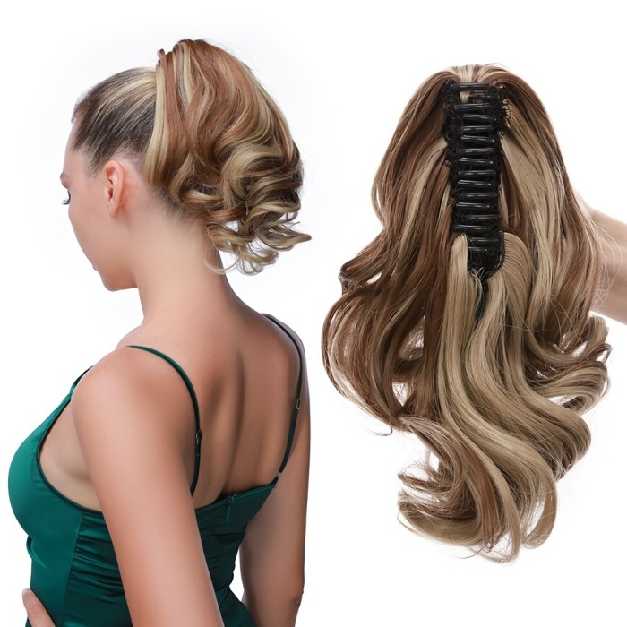 14 Inches Short Claw Ponytail Hair Extensions Synthetic Curly Real Hair Piece Cute Clip In Hair Extensions For Women