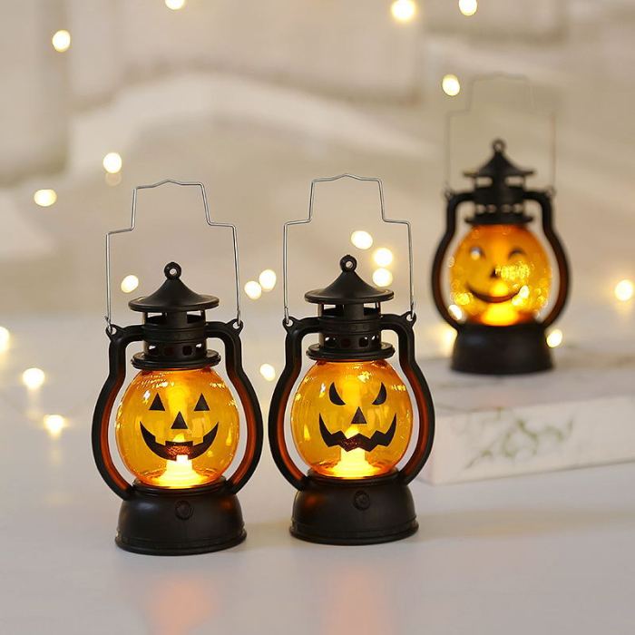 1pc Halloween Ghost Face Holding Jack-o-lantern, Pendant Lights, Bar Party Atmosphere Props, Halloween Decoration Lights
